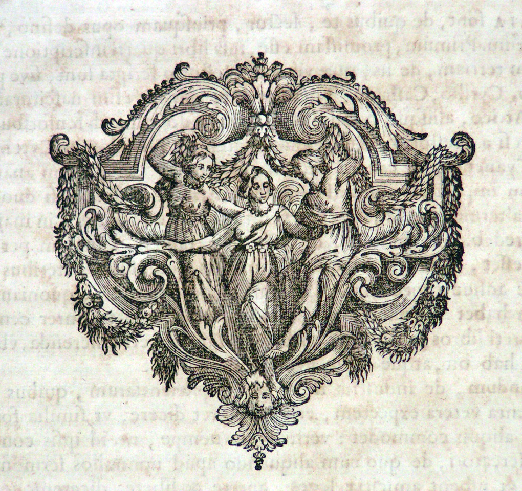 Opera Quaecumque Extant. Provdevnt nvnc Primvm Studio Joannis Garnerii Societatis Jesu Presbyteri, Qui Notas etiam ac Dissertationes addidit. [12x12cm engraved device bordered by a snake eating its tail, two egrets fighting over a small snake and below a rural countryside]