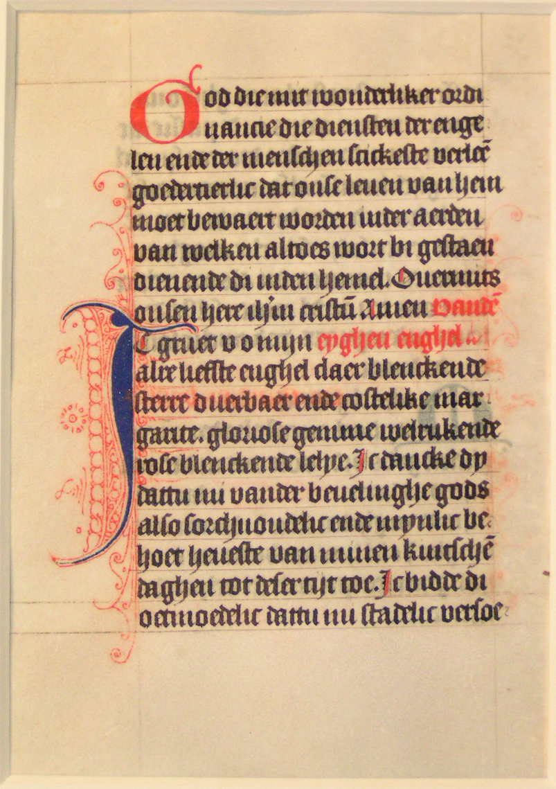 Image for A Leaf from an Illuminated Prayer Book/Liturgical Manuscript Netherlands, 15th Century.  In Dutch, on vellum.