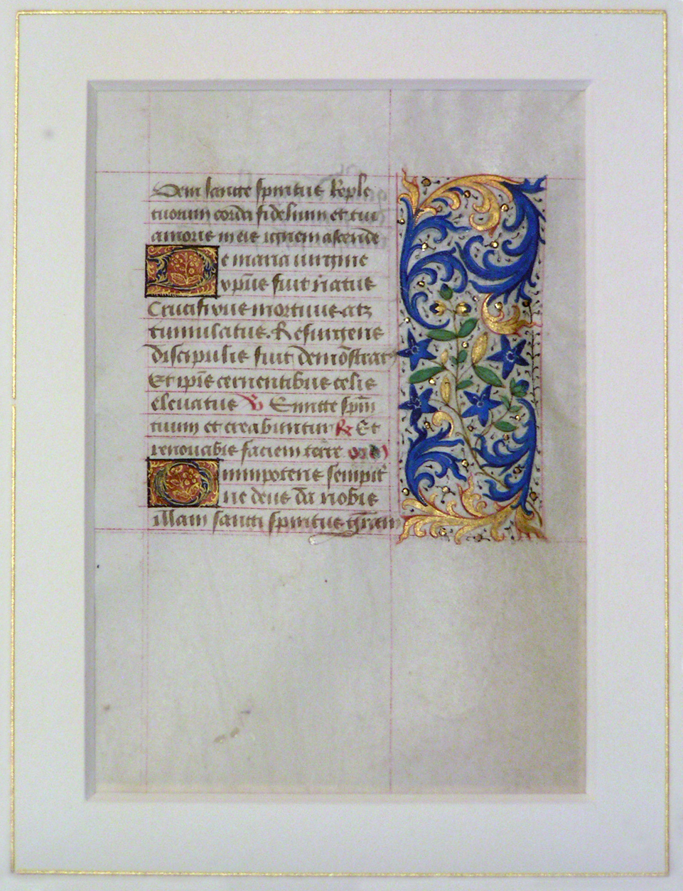 Image for A leaf from a medieval manuscript, Book of Hours, Use of Paris. In Latin and on Vellum. Mid 15th Century.