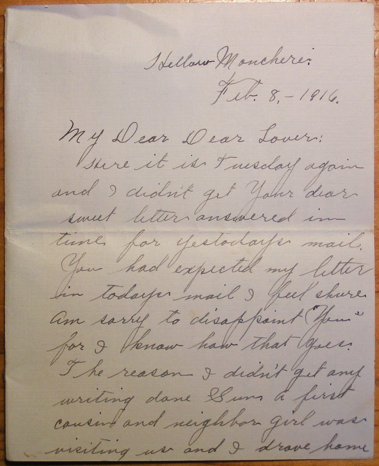 A love letter with plans for property and marriage and a trip to Ohio.