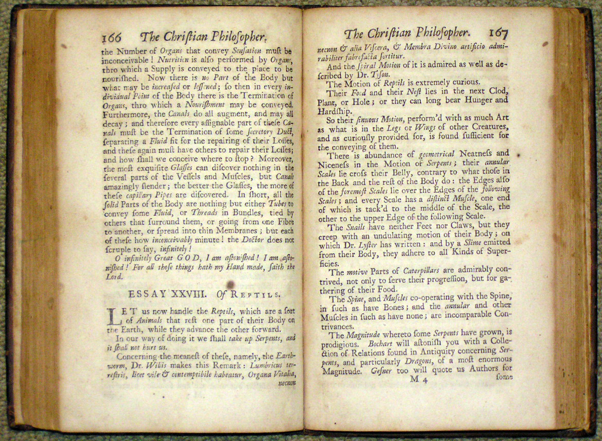 Image for The Christian Philosopher: A Collection of the Best Discoveries in Nature, with Religious Improvements. By Cotton Mather D.D. And Fellow of the Royal Society. [printer&apos;s device]