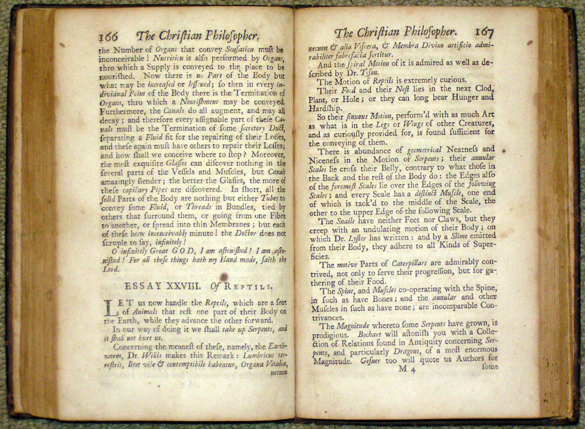 Image for The Christian Philosopher: A Collection of the Best Discoveries in Nature, with Religious Improvements. By Cotton Mather D.D. And Fellow of the Royal Society. [printer&apos;s device]